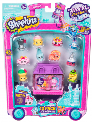 Shopkins, pachet 12 figurine, colectia Europa Purple